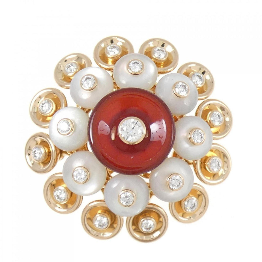 Bouton d'Or Ring Rose Gold with Carnelian and Diamond