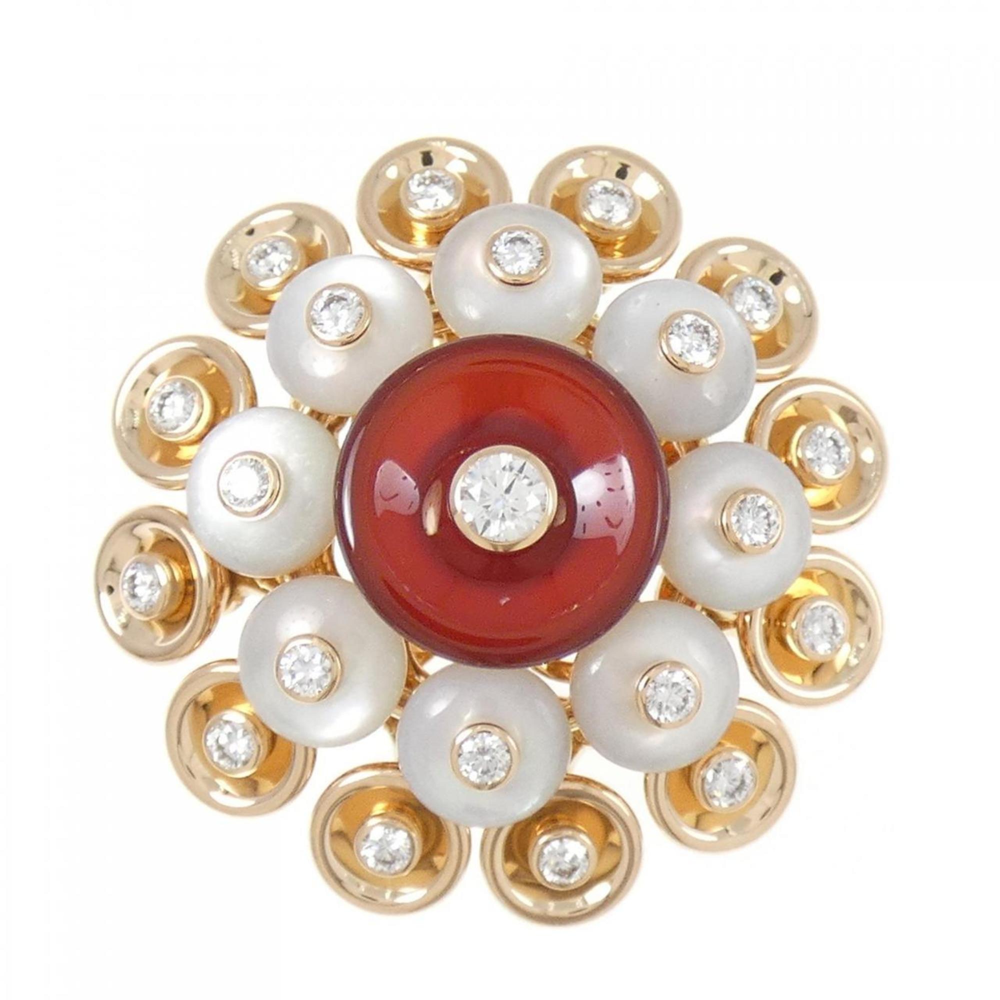 Bouton d'Or Ring Rose Gold with Carnelian and Diamond