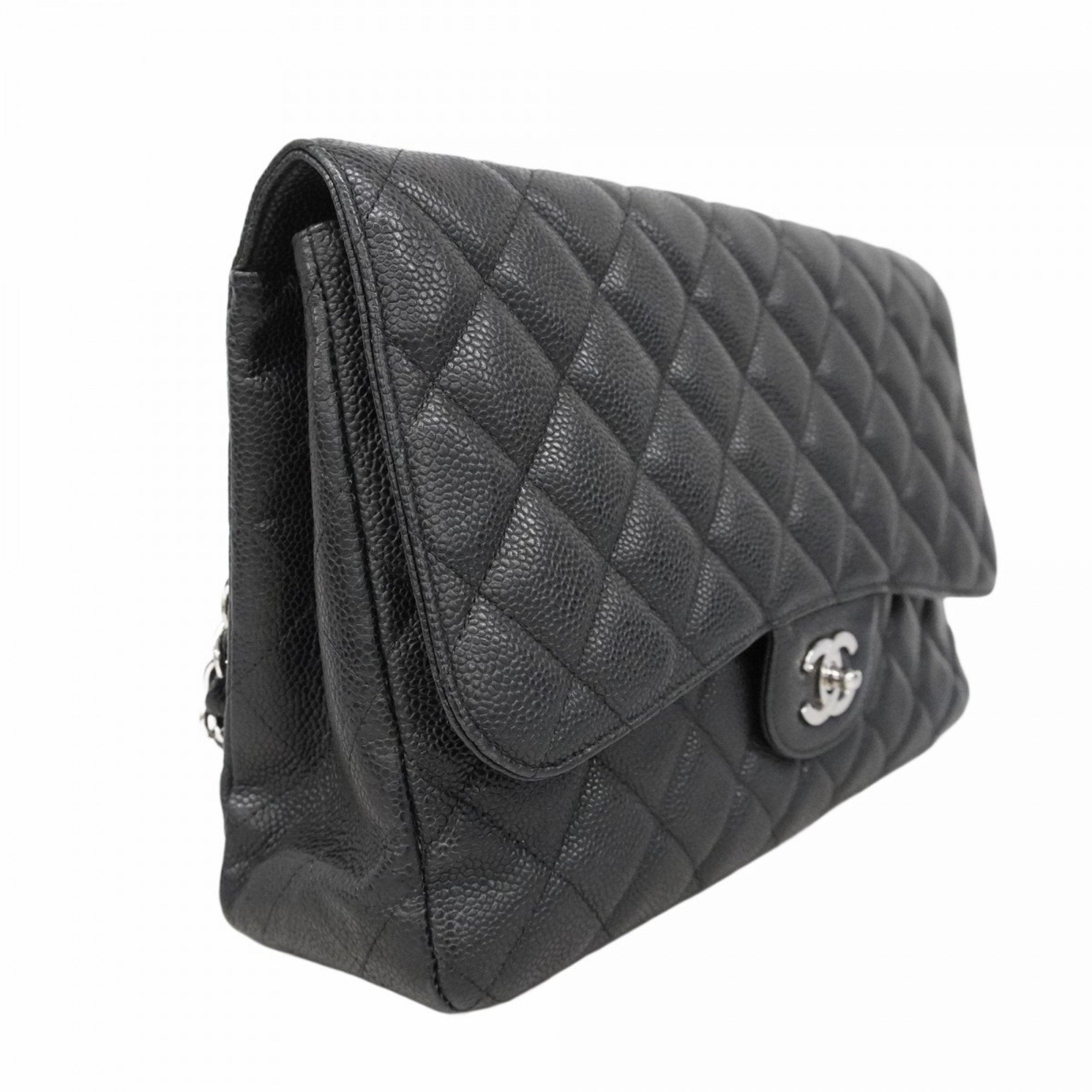 Classic Single Flap Bag Quilted Caviar Jumbo