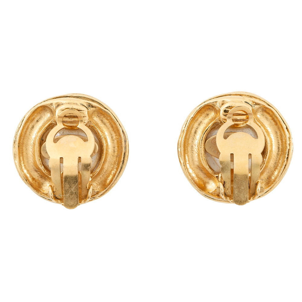 CC Logo Clip-On Earrings Metal Gold-Tone Metal