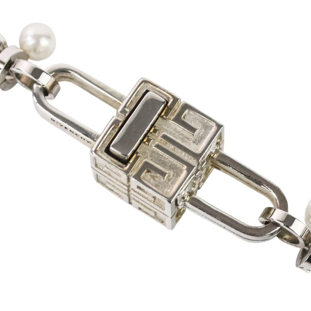 Pendant Necklace Metal Silver With Pearl