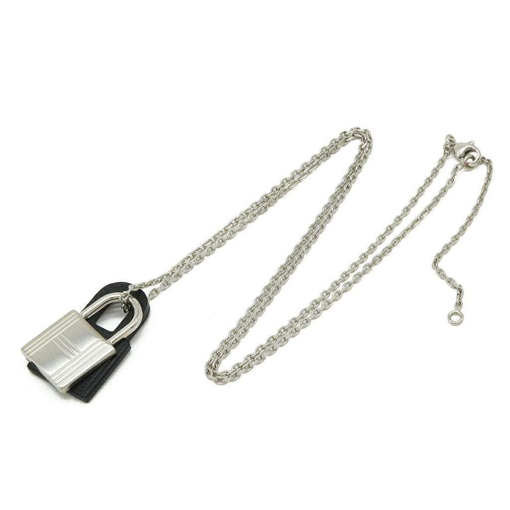 Kelly O'Kelly Padlock Pendant Necklace Leather and Metal Mini