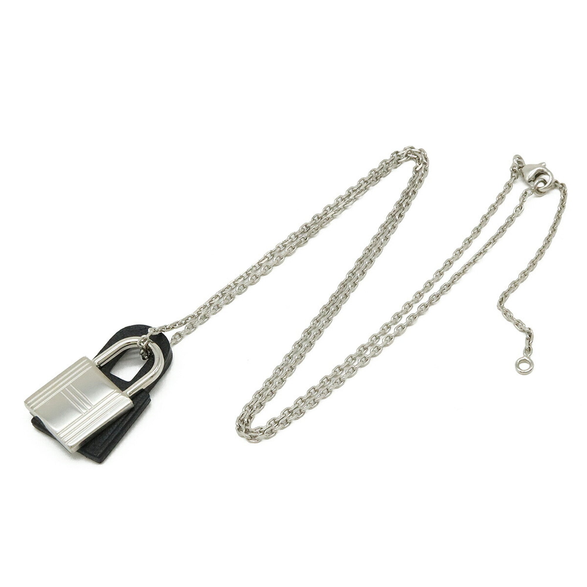 Kelly O'Kelly Padlock Pendant Necklace Leather and Metal Mini
