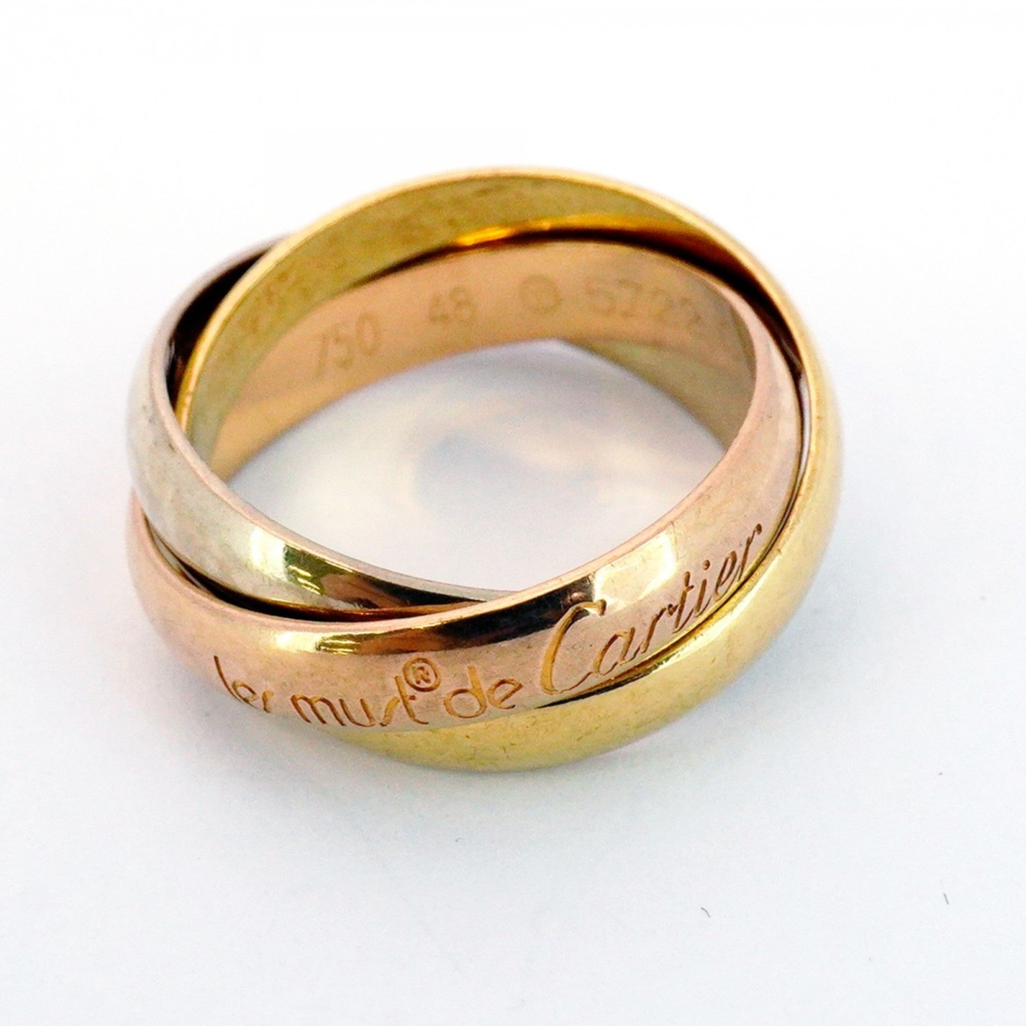 Vendome Louis Cartier Band Ring 18K Tricolor Gold