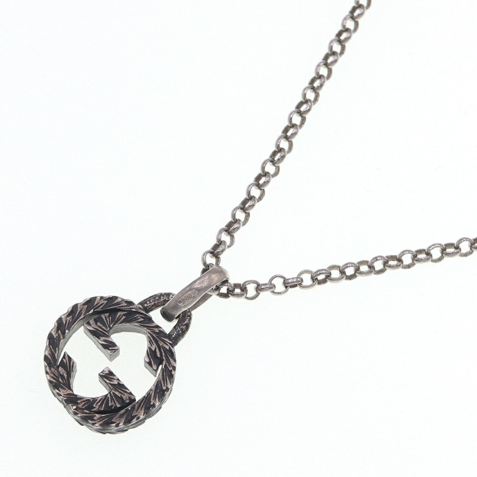 Interlocking G Pendant Necklace Sterling Silver
