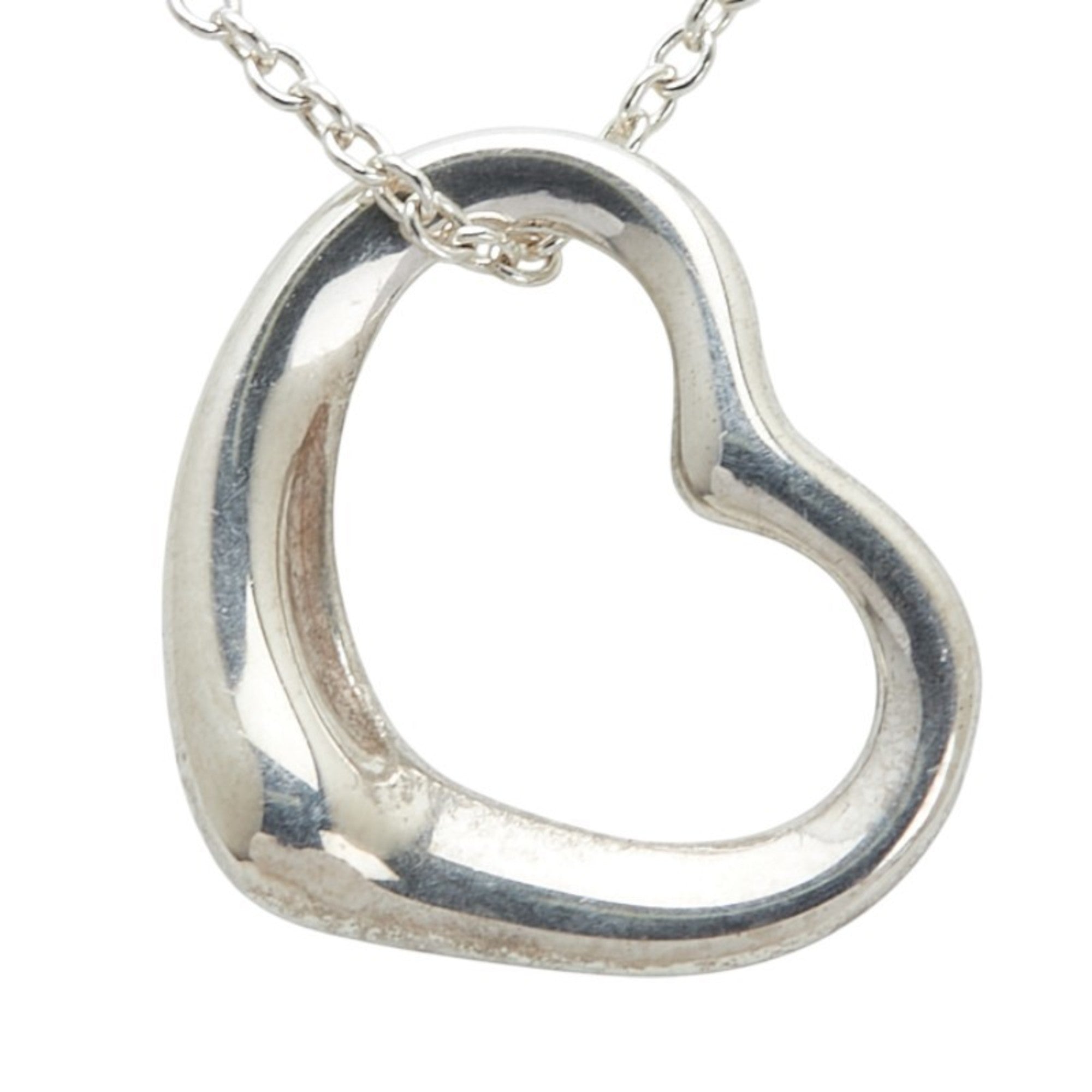 Open Heart Pendant Necklace Sterling Silver 12.7mm