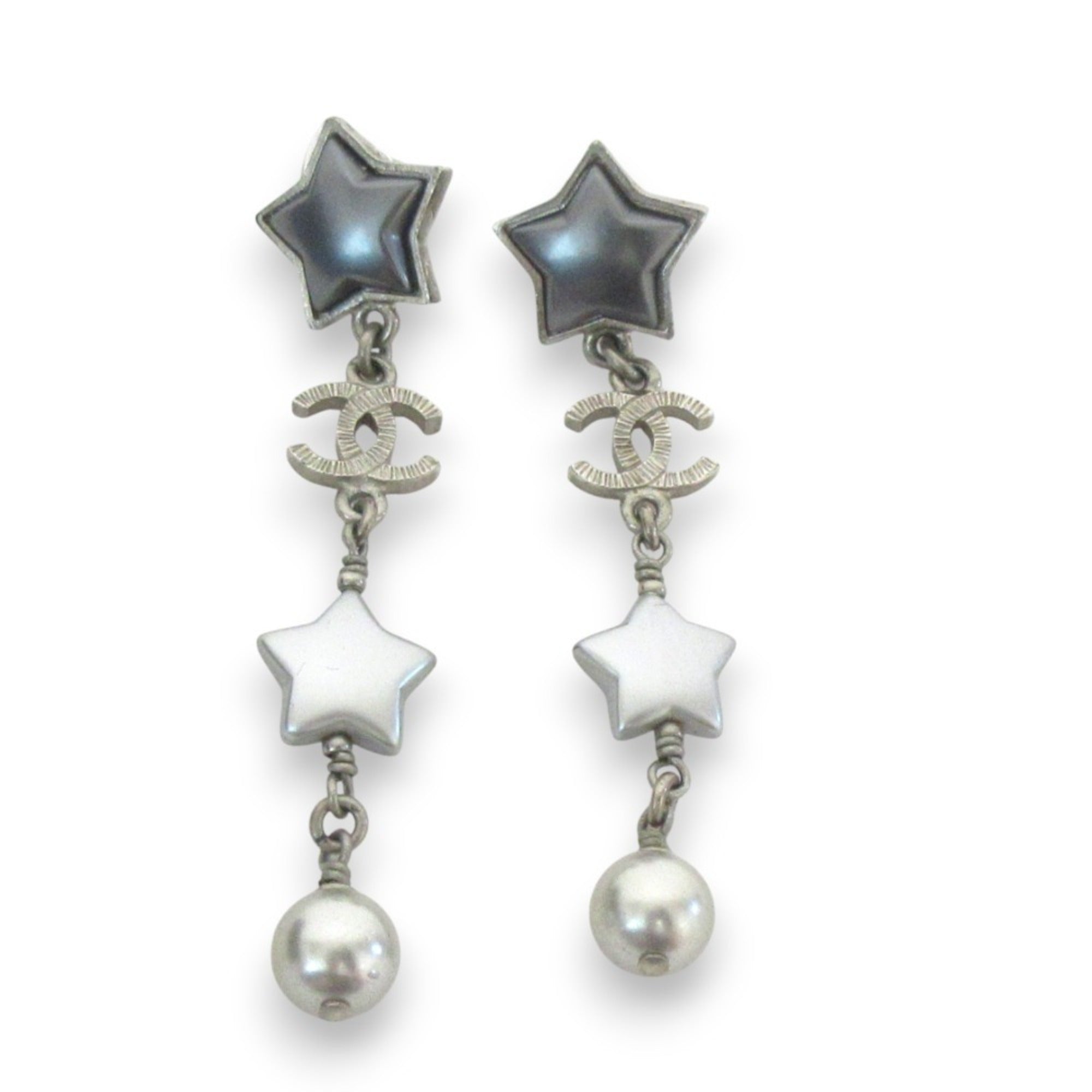 CC Logo Star Earrings Sterling Silver Sterling Silver