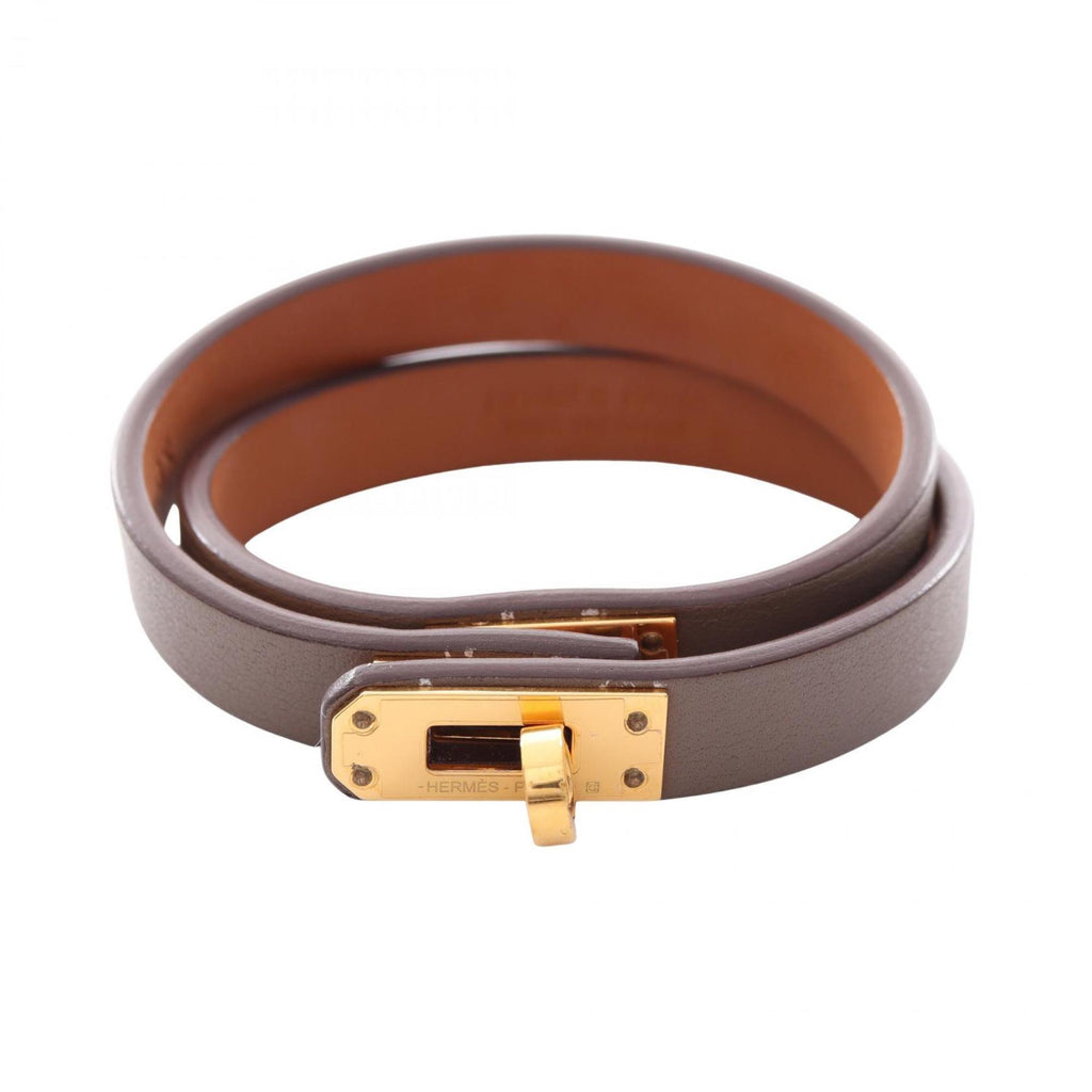 Kelly Double Tour Bracelet Gold and Leather