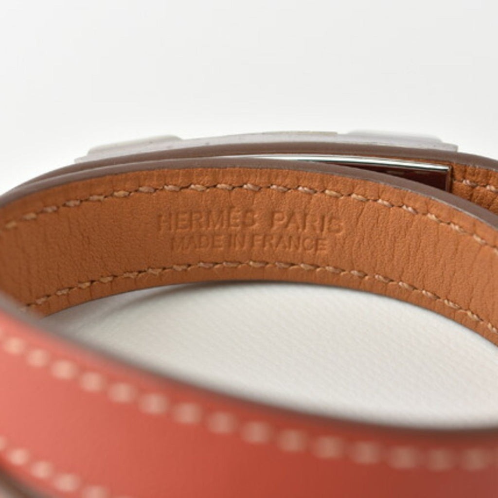 Medor Bracelet Barenia Leather and Felt and Leather Brown Pink
