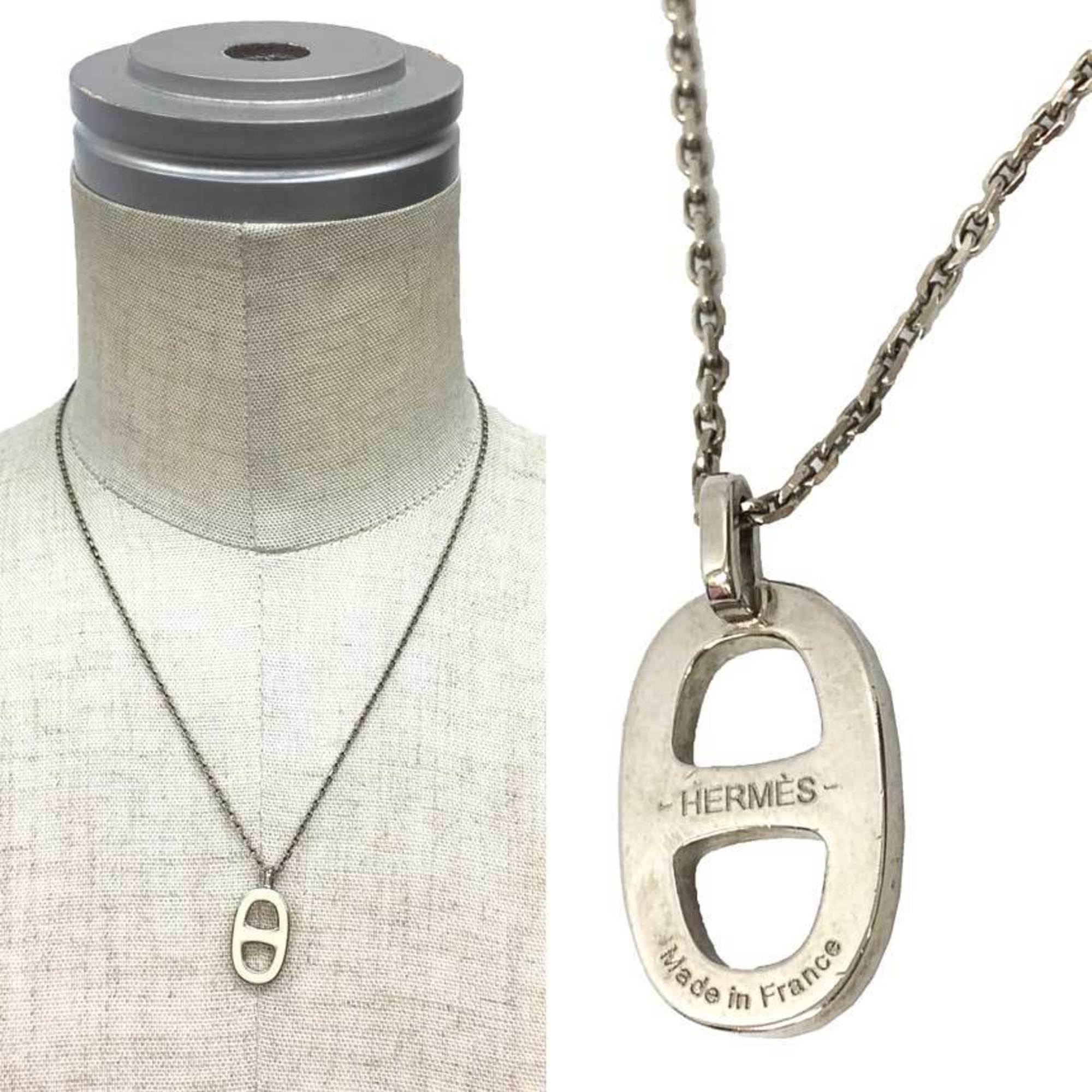Iliad Chaine d'Ancre Pendant Necklace Brass Silver White
