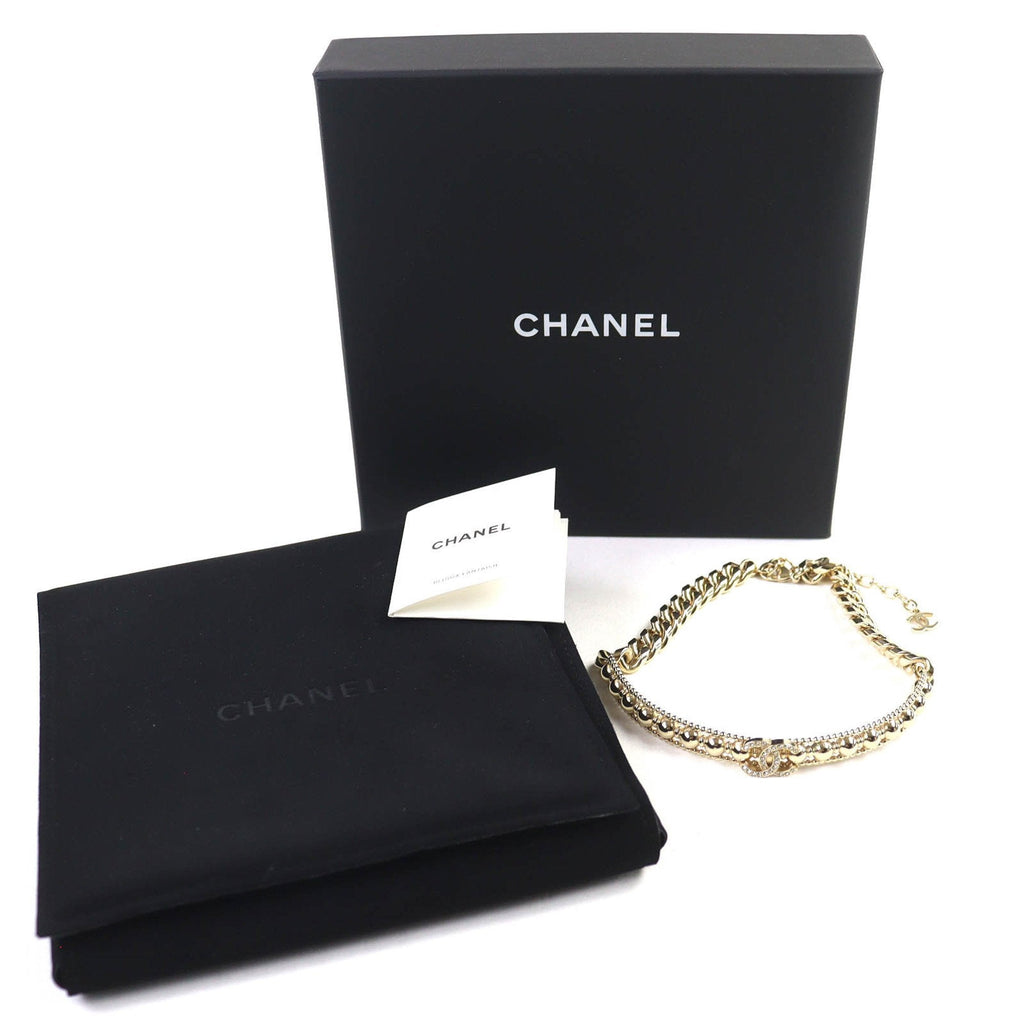CC Logo Necklace Gold-Tone Metal