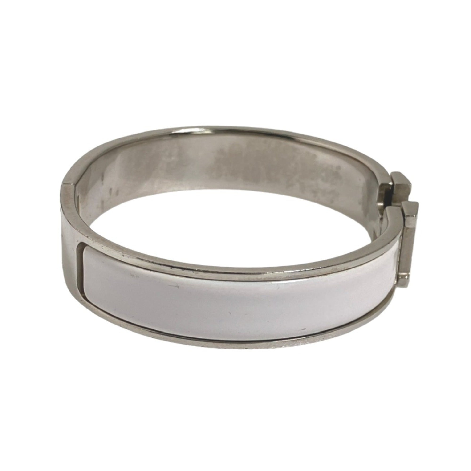Clic Bangle Metal Silver White Bracelet