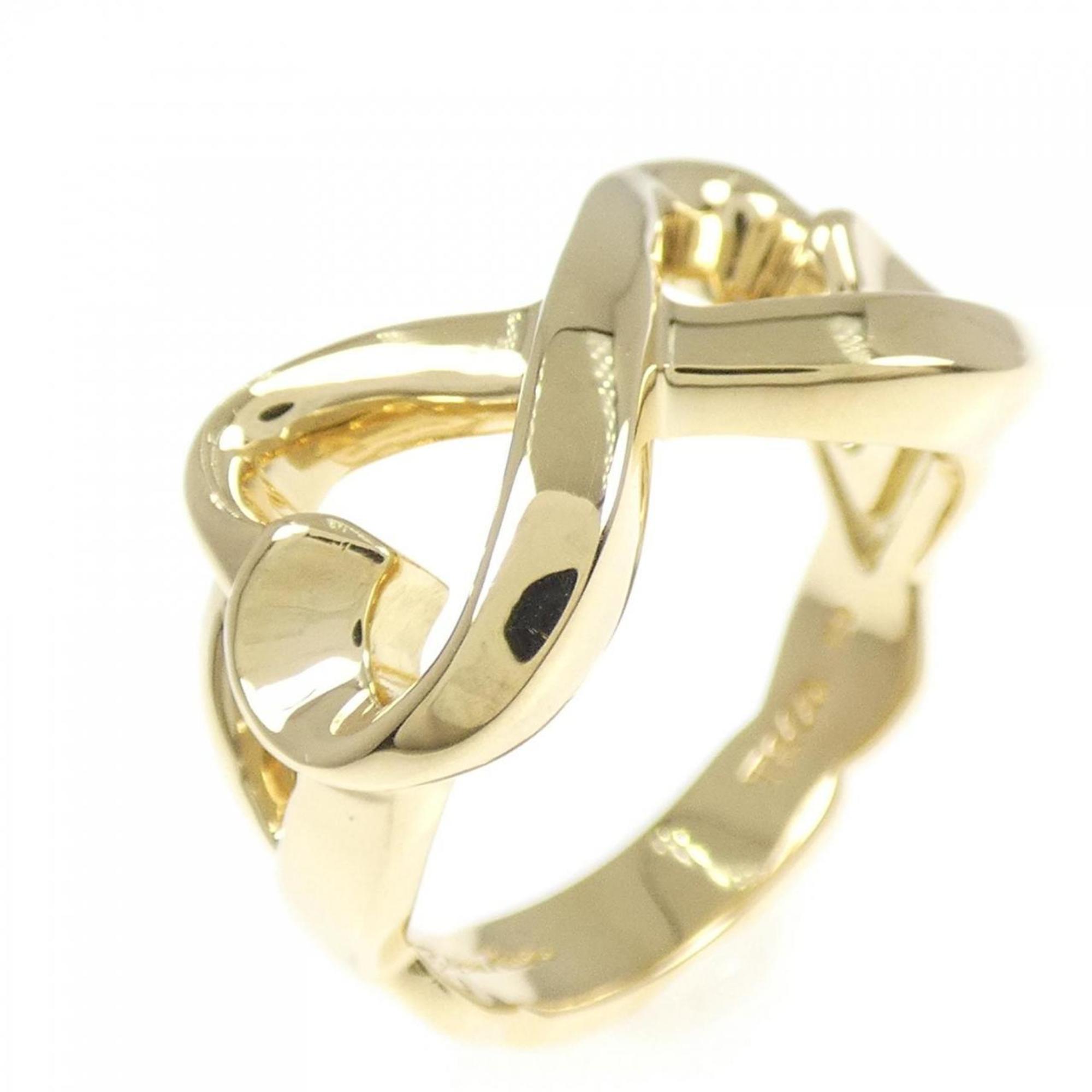 Double Loving Heart Band Ring 18K Yellow Gold