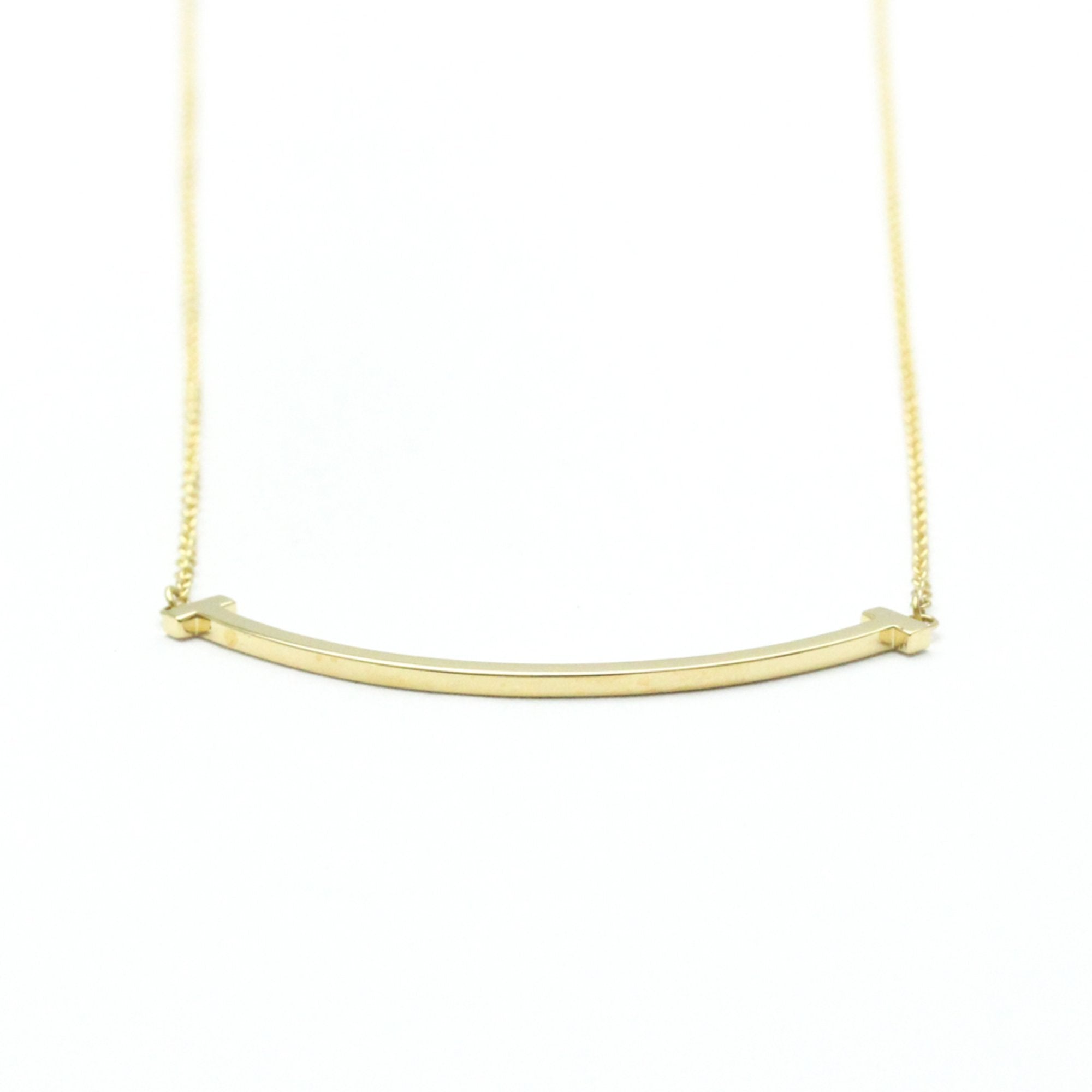 T Smile Pendant Necklace 18K Yellow Gold
