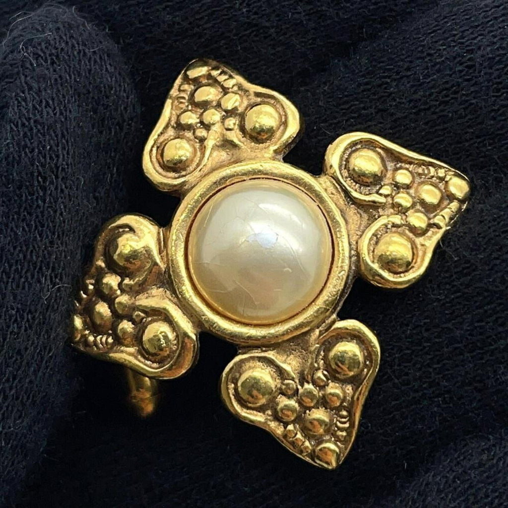 Faux Pearl Cufflinks Metal Bracelet