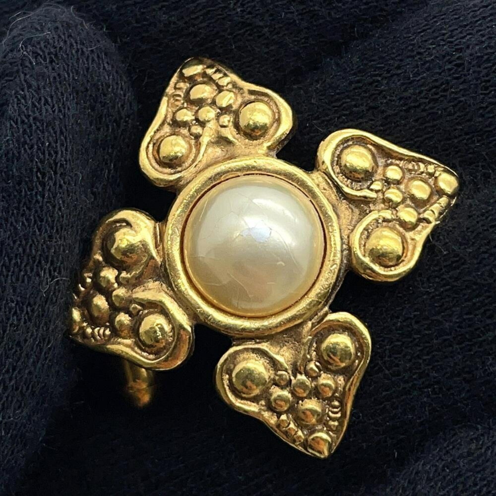 Faux Pearl Cufflinks Metal Bracelet