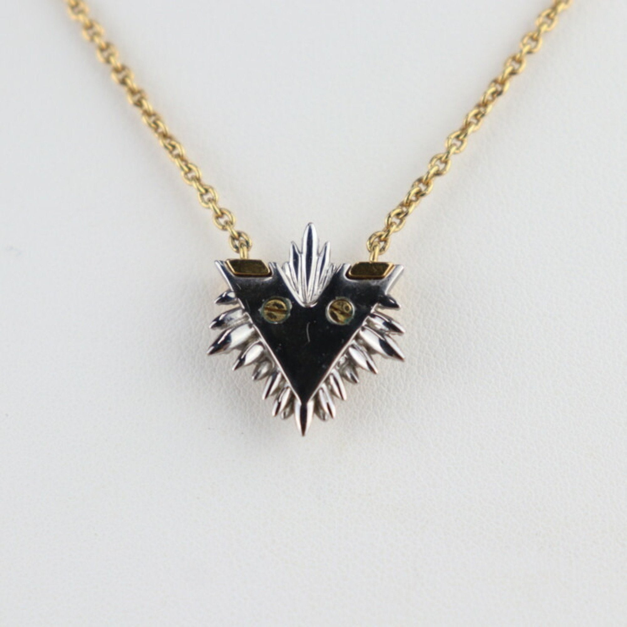 Pendant Necklace Metal and Rhinestone Gold and Silver