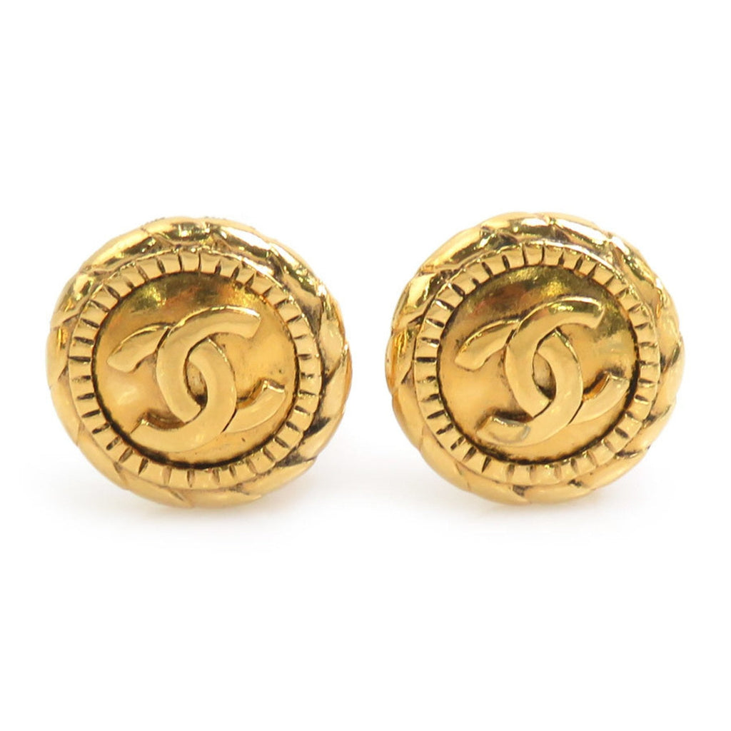 CC Logo Clip-On Earrings Gold-Tone Metal Gold-Tone Metal