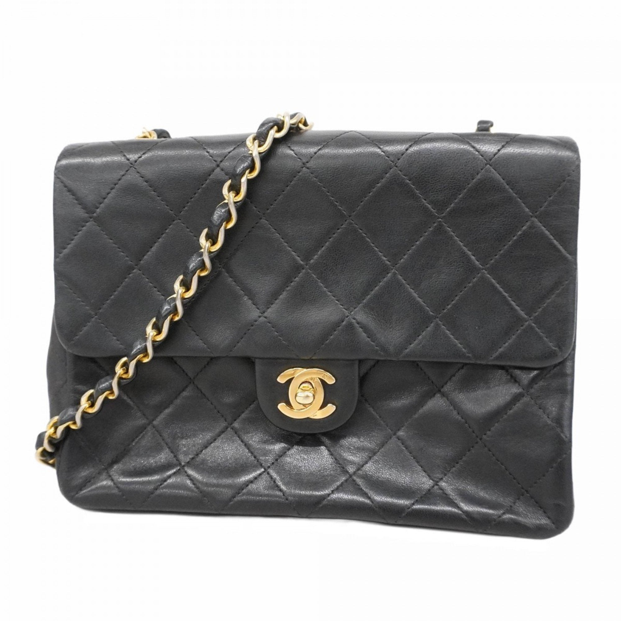 Vintage Square Classic Flap Bag Quilted Lambskin Small