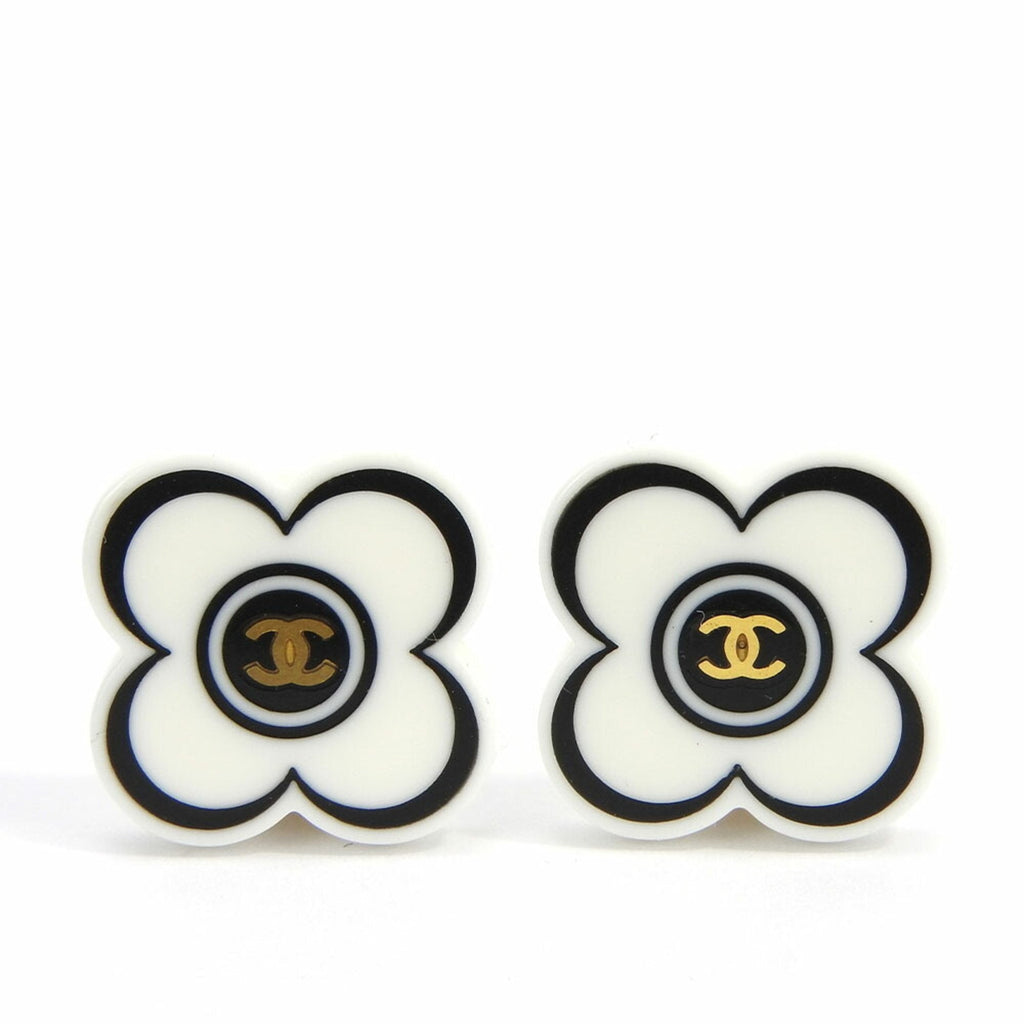 CC Logo Clover Flower Earrings Metal