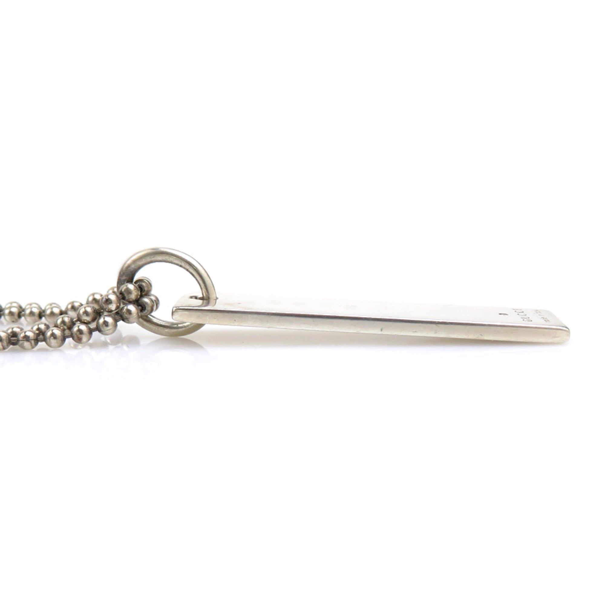 Double Ball Chain Pendant Necklace Sterling Silver