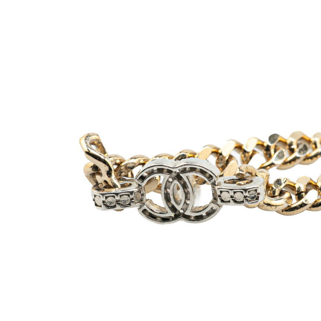 CC Logo Chain Bracelet Silver-Tone Metal