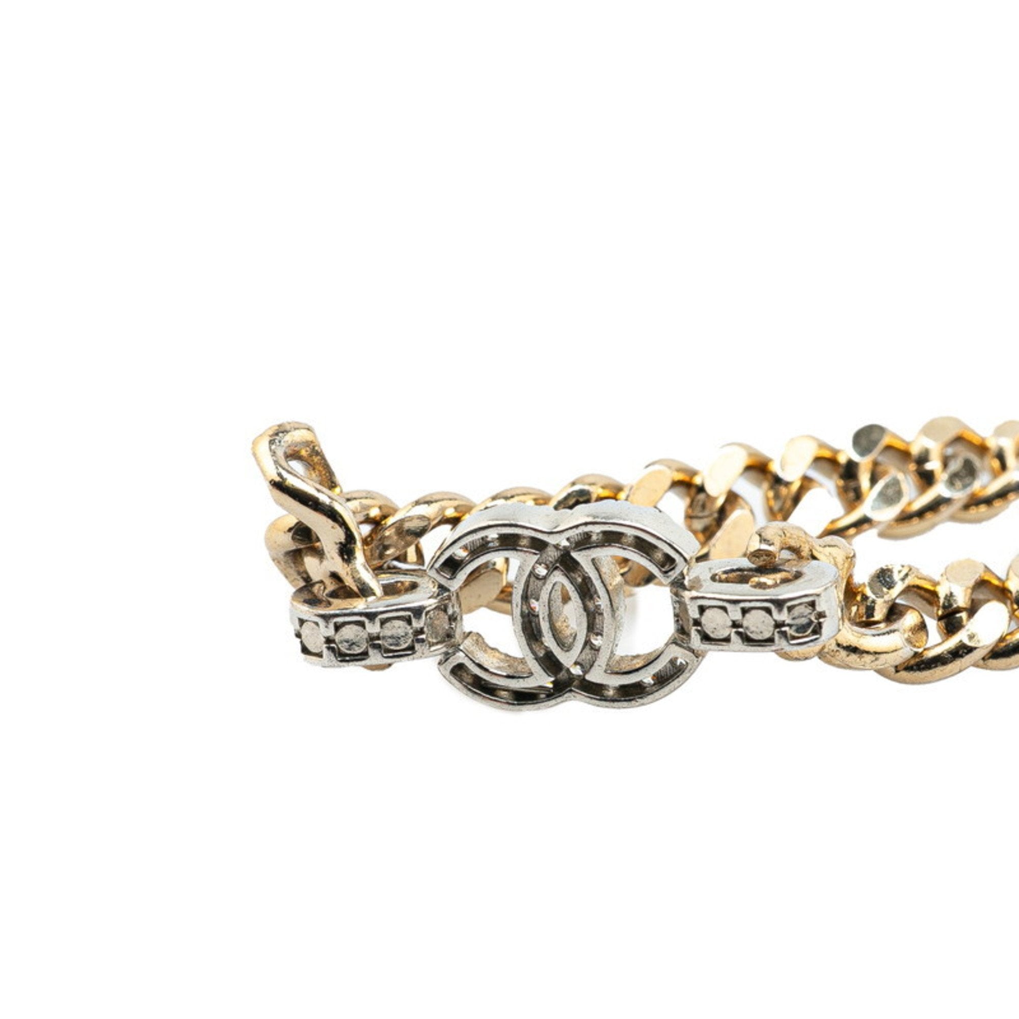 CC Logo Chain Bracelet Silver-Tone Metal