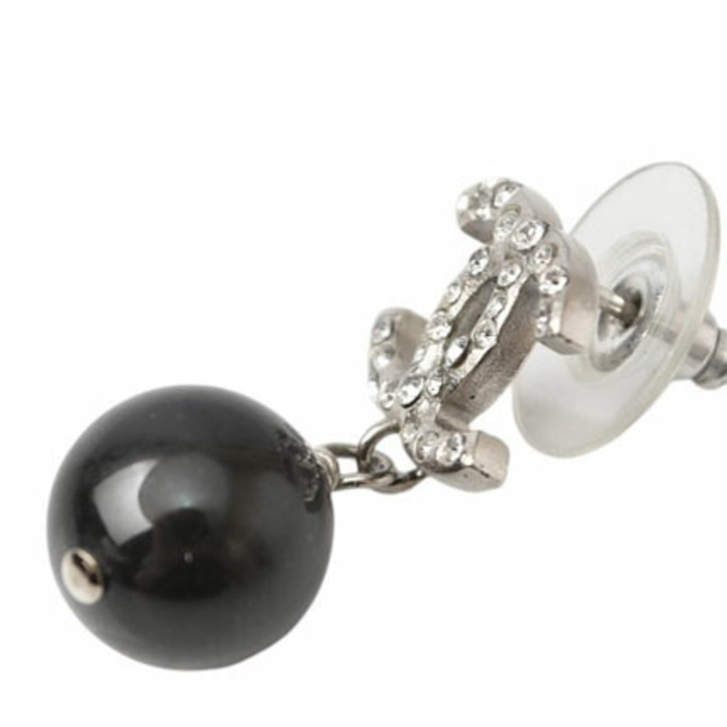 Pearl Earrings Metal and Rhinestone