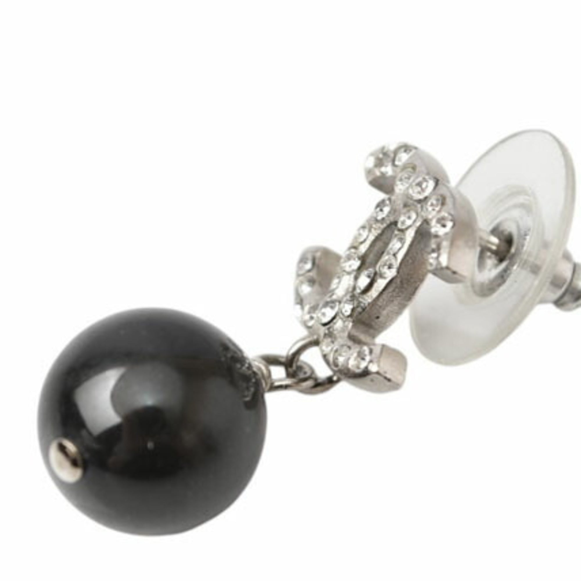 Pearl Earrings Metal and Rhinestone