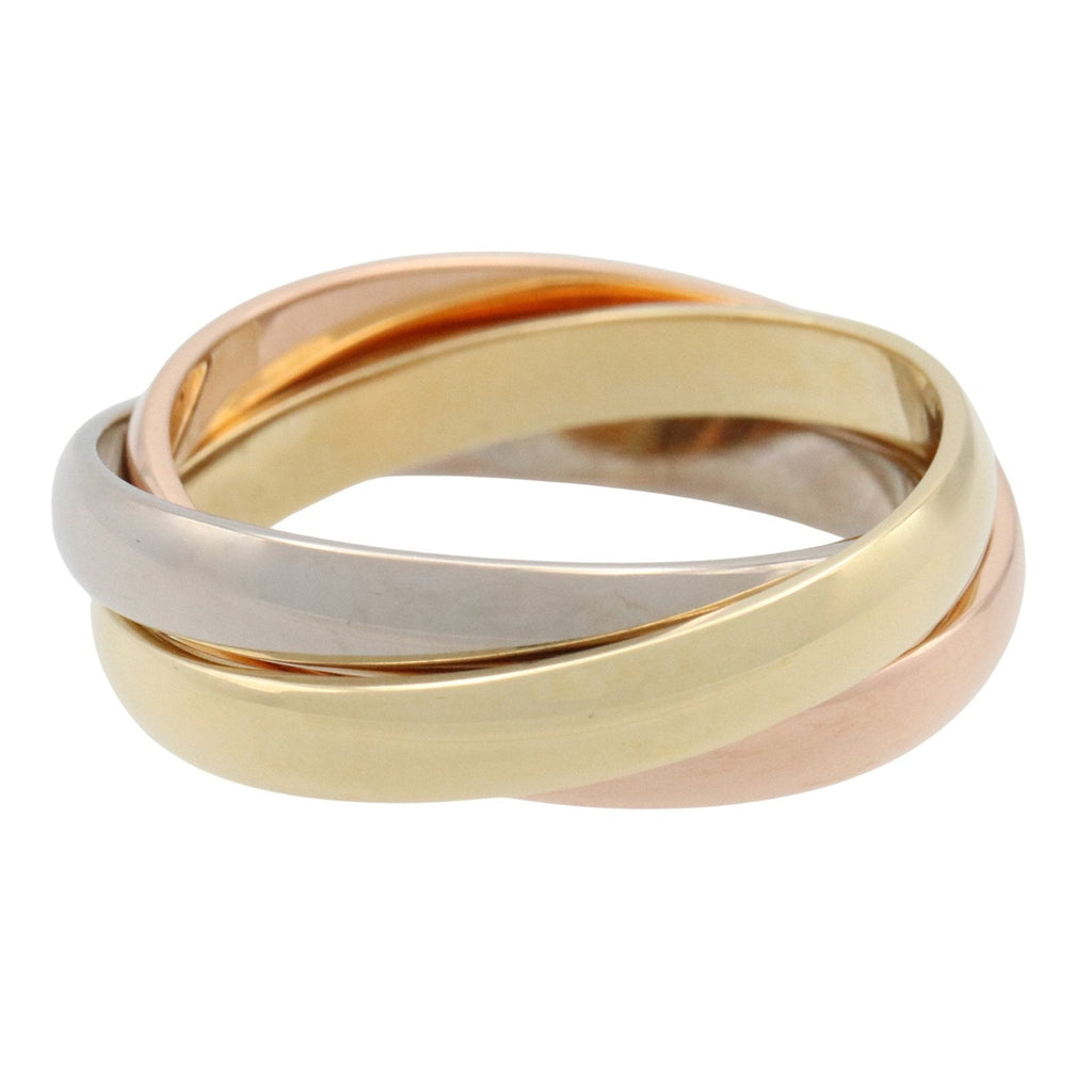 Vendome Louis Cartier Band Ring 18K Tricolor Gold