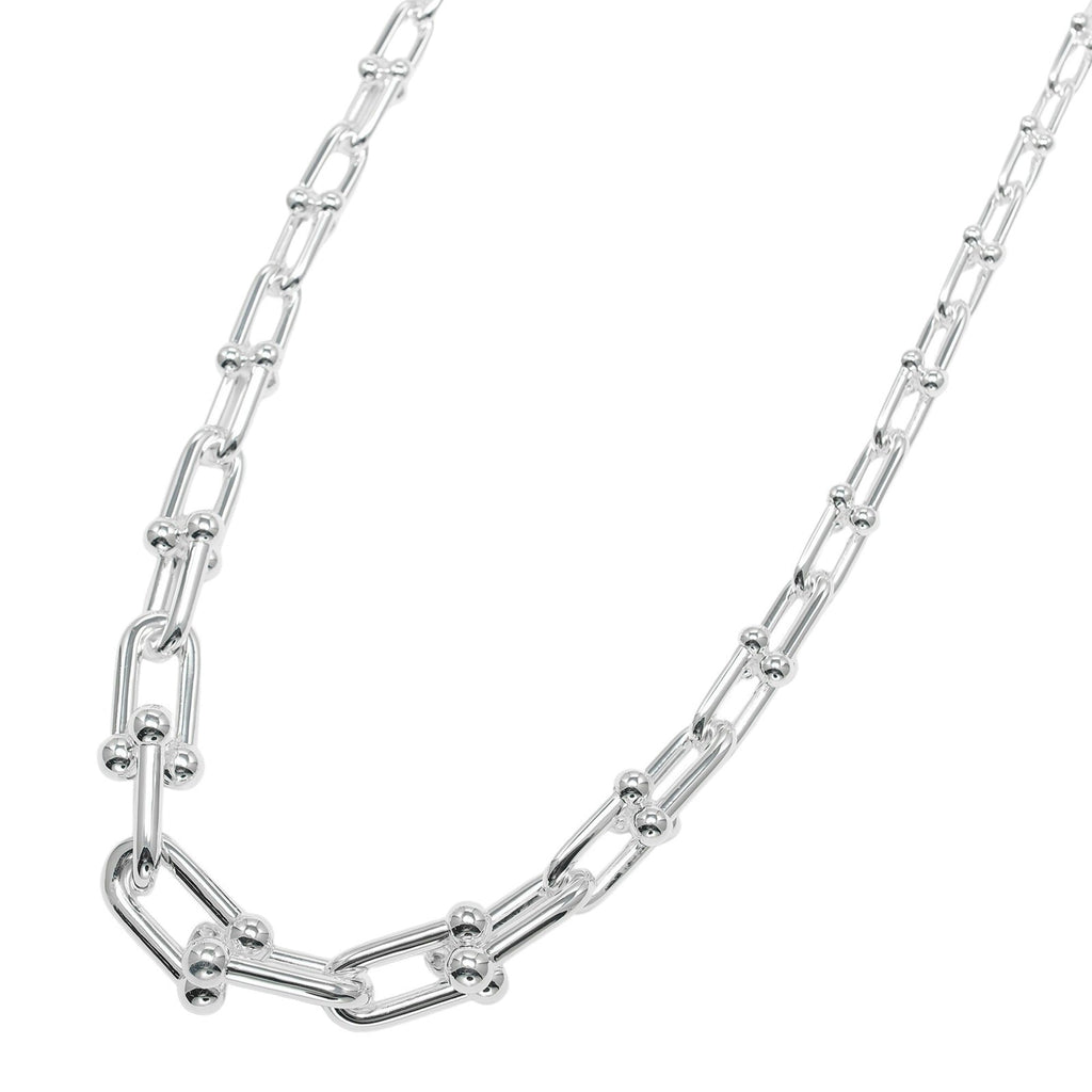 Hardware Graduated Link Pendant Necklace Sterling Silver