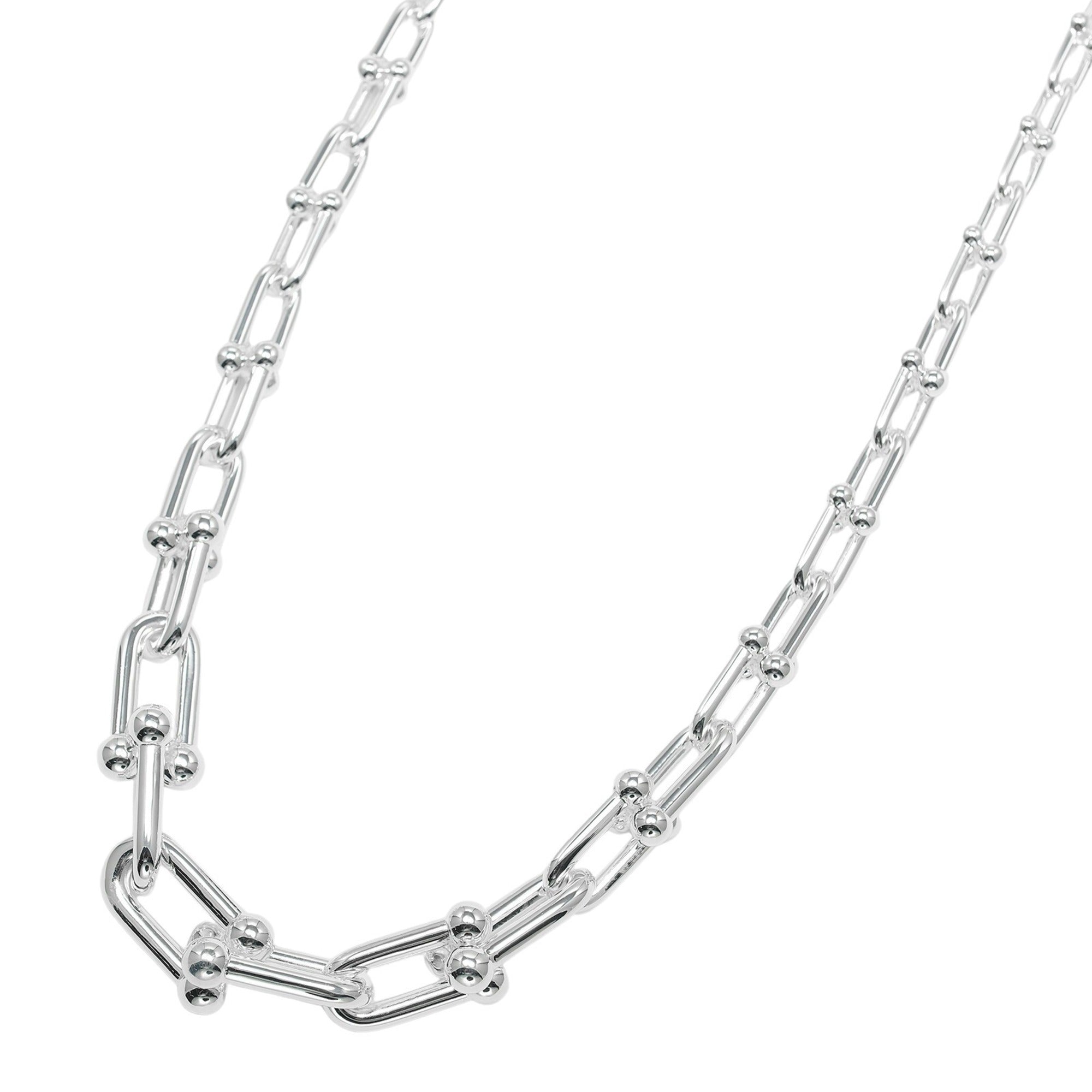 Hardware Graduated Link Pendant Necklace Sterling Silver