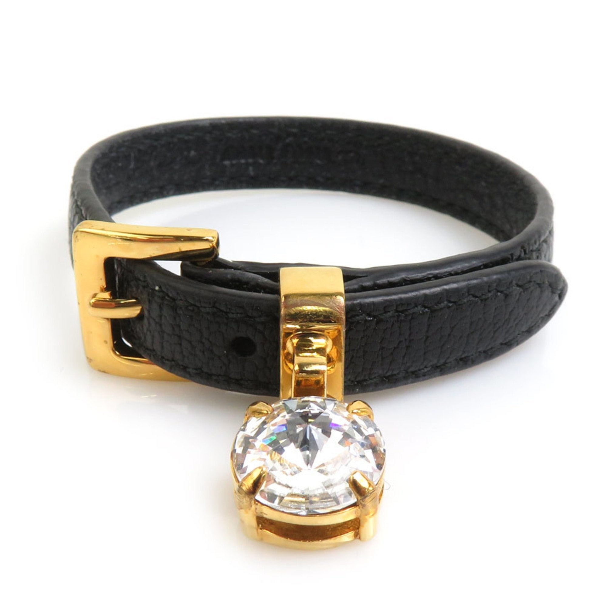 Charm Bracelet Leather Black