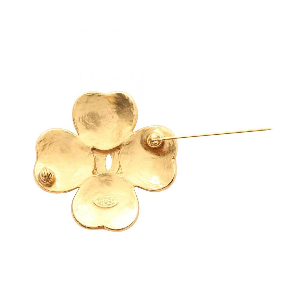 CC Logo Clover Brooch Metal