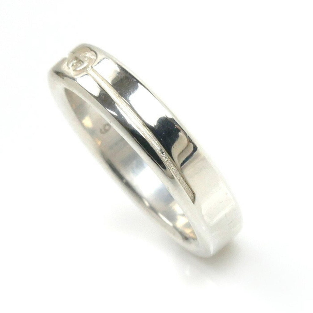 Diagonal Interlocking G Ring Sterling Silver