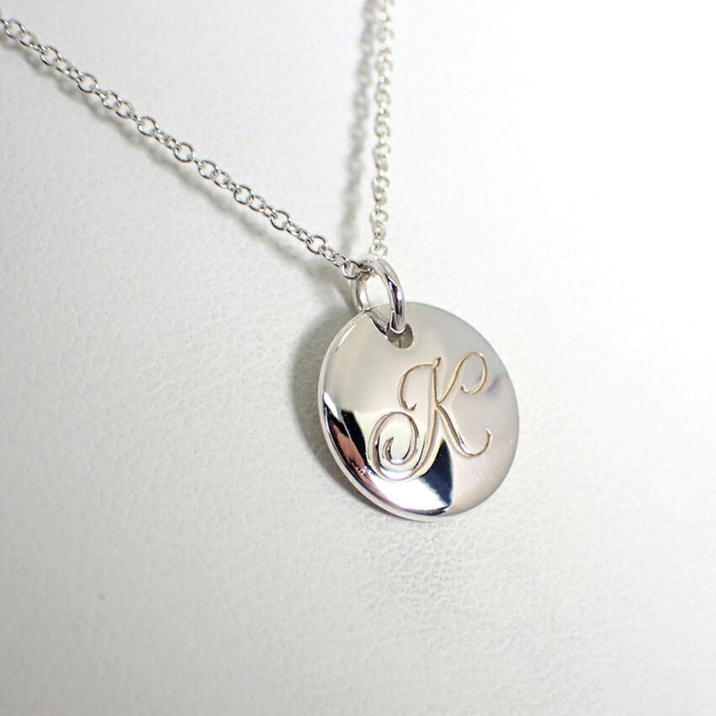 Initial K Pendant Necklace Sterling Silver