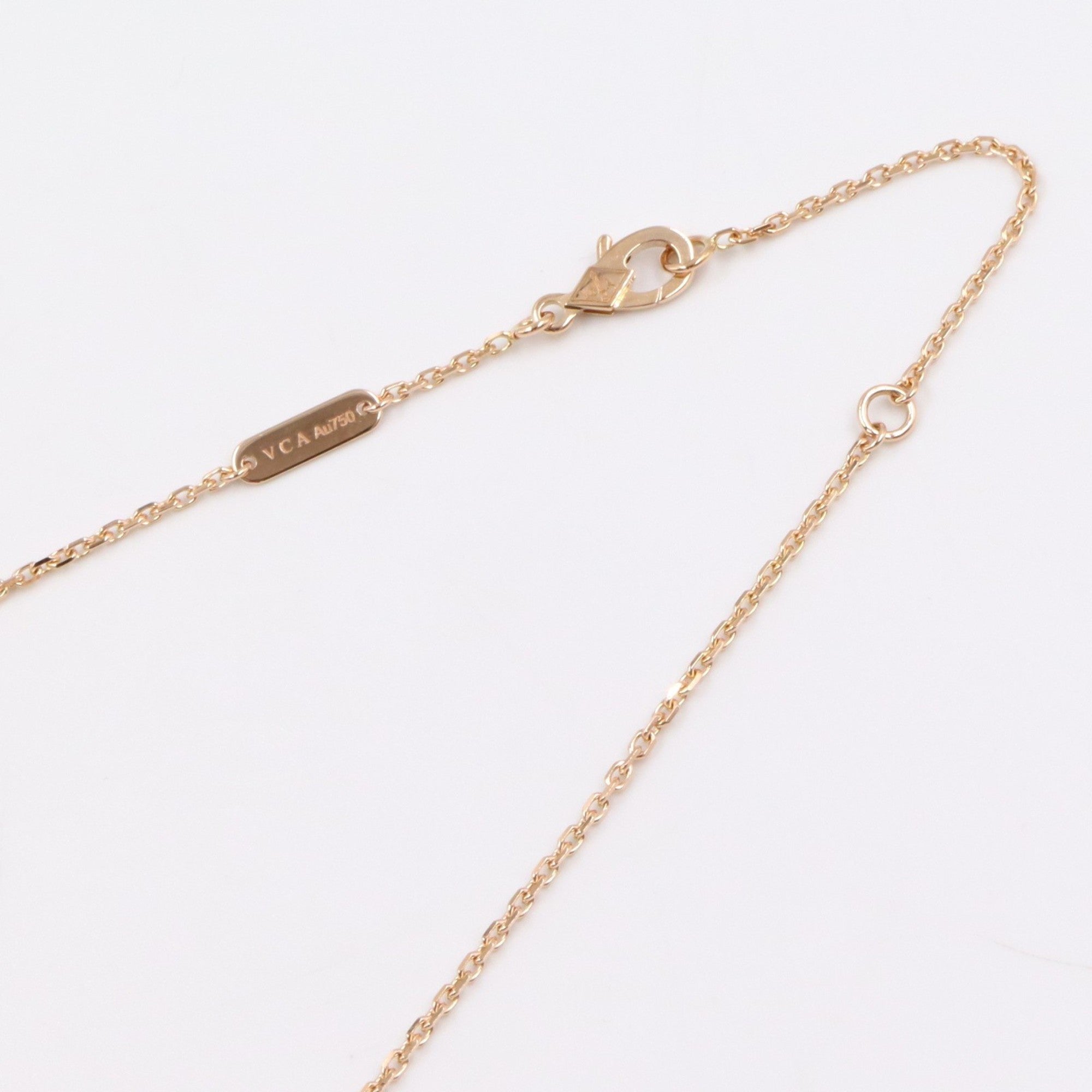 Vintage Alhambra Pendant Necklace 18K Rose Gold and Onyx
