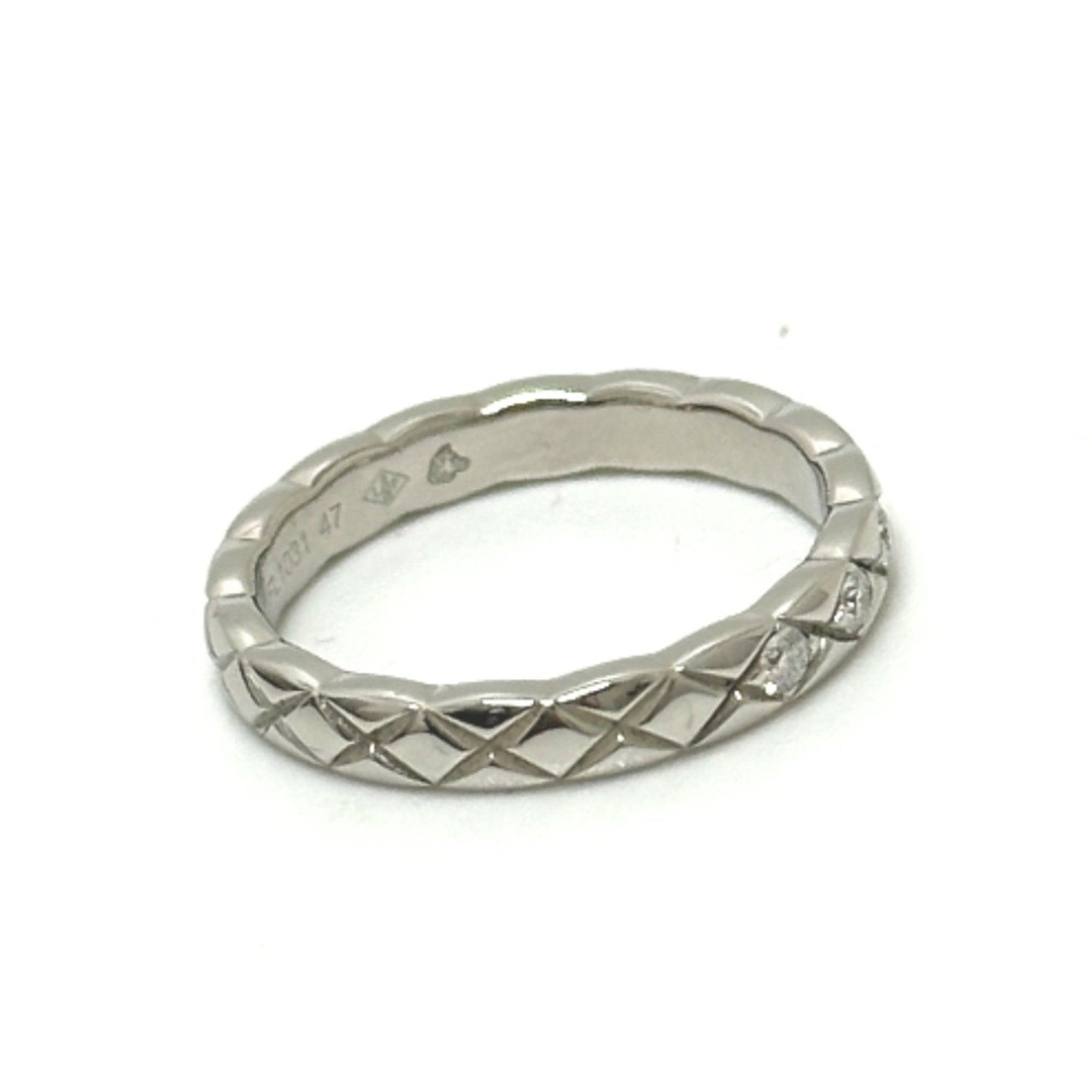 Coco Crush Band Ring 18K White Gold With 5 Diamonds