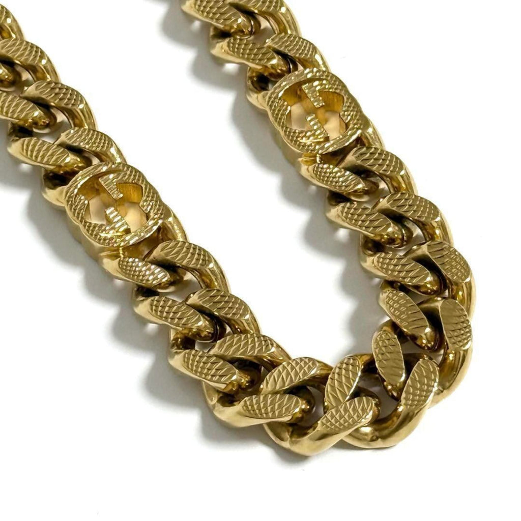 Pendant Necklace Metal Interlocking Gormet Chain