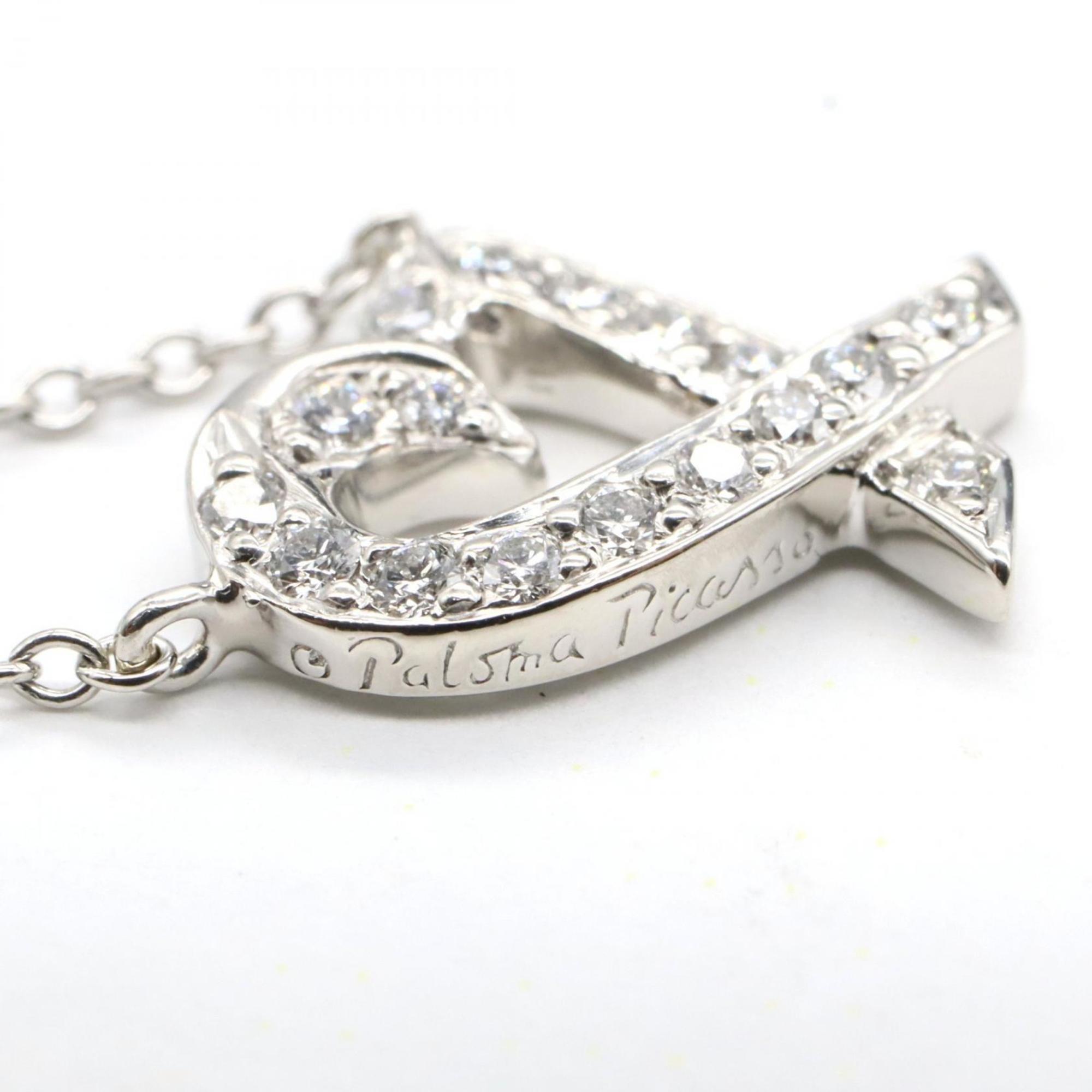 Loving Heart Pendant Necklace 18K White Gold With Diamonds