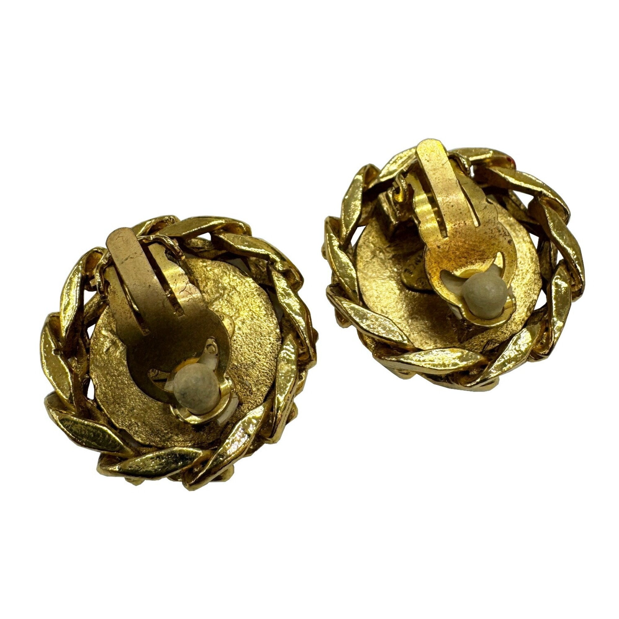 CC Logo Clip-On Earrings Metal Gold-Tone Metal