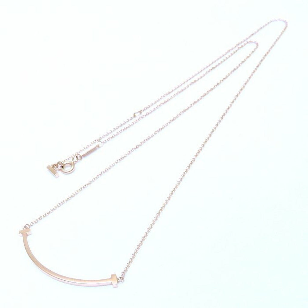 T Smile Pendant Necklace 18K Rose Gold