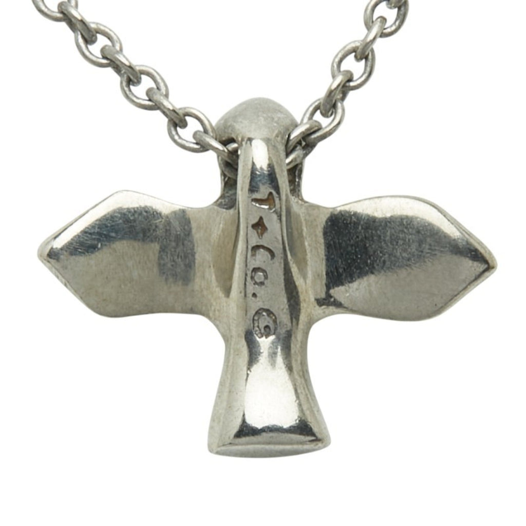Bird Cross Pendant Necklace Sterling Silver