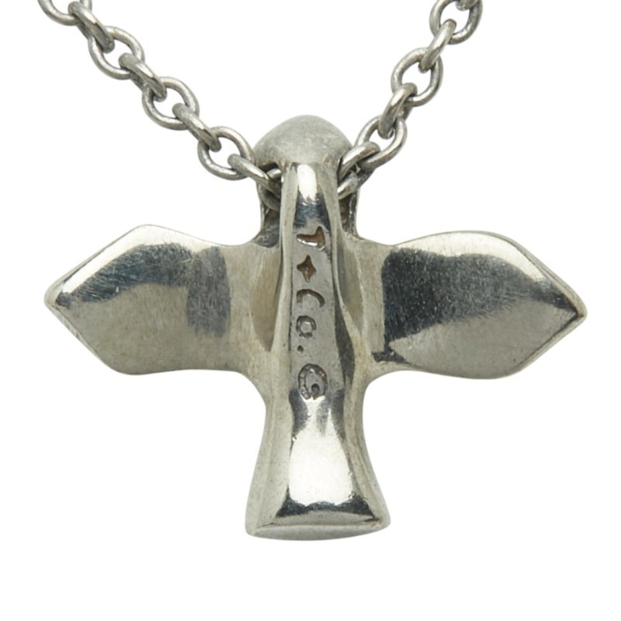 Bird Cross Pendant Necklace Sterling Silver
