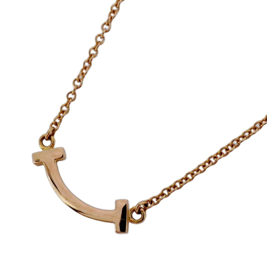 T Smile Mini Pendant Necklace 18K Rose Gold