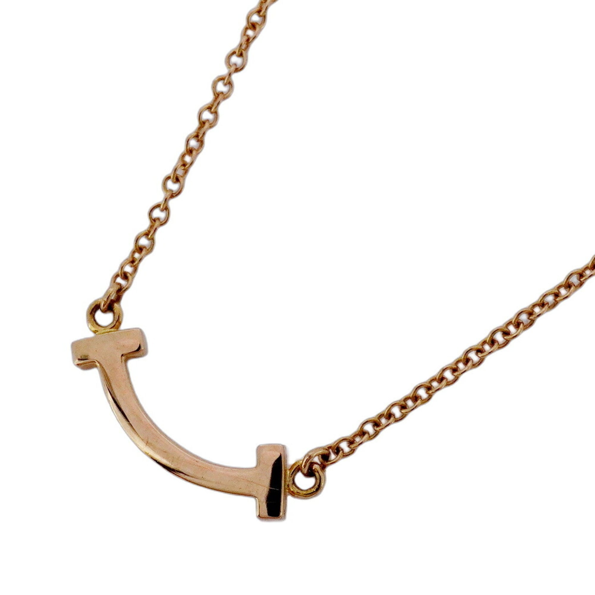 T Smile Mini Pendant Necklace 18K Rose Gold