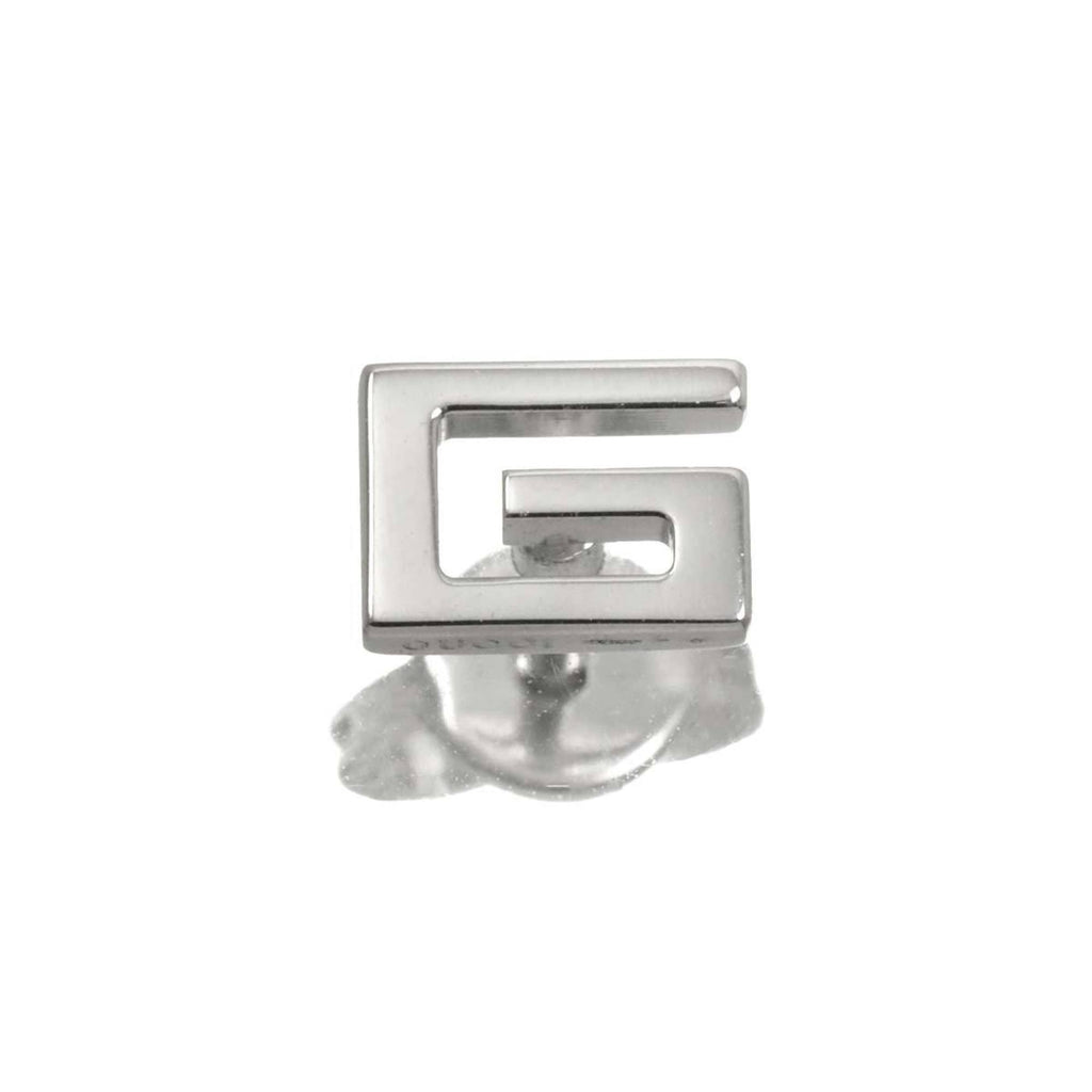Single Earring Logo 18K White Gold