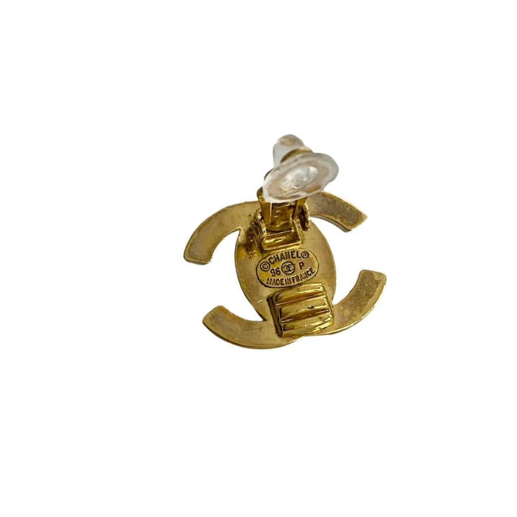 CC Logo Clip-On Earrings Metal Gold-Tone Metal