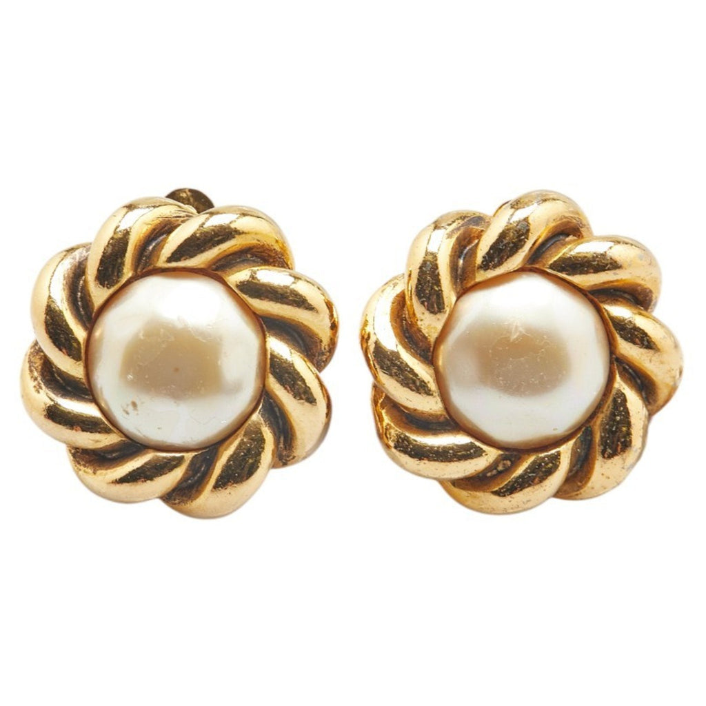 Clip-On Earrings Pearl Clip-On Gold-Tone Metal