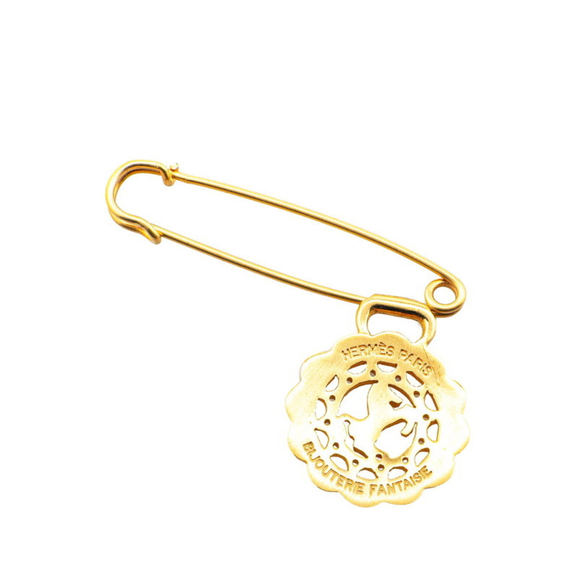 Horse Motif Brooch Gold